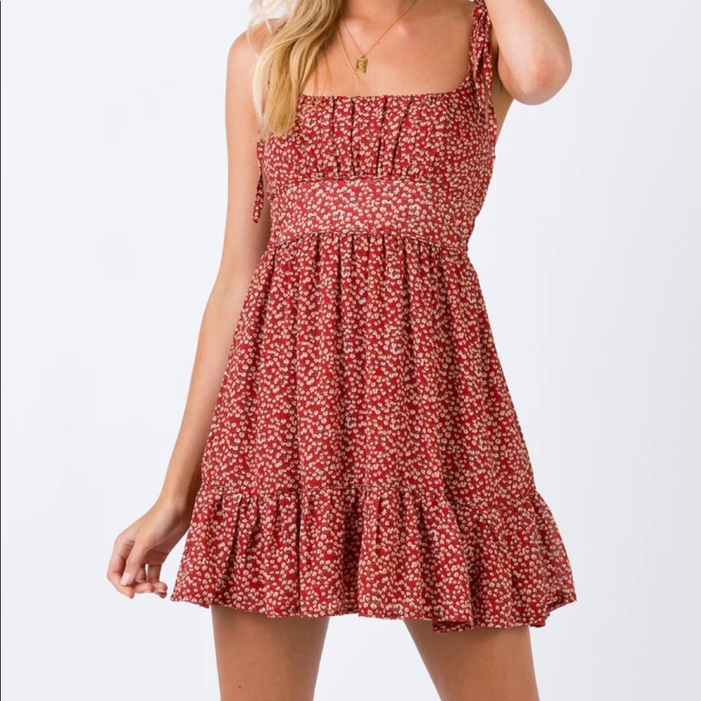 Princess Polly The Bonnie Mini Dress Maroon